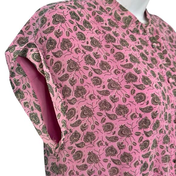 Rebecca Minkoff Pink Black Paisley Ruffle Tiered Ollie Cap Sleeve Mini Dress XS - Picture 5 of 10